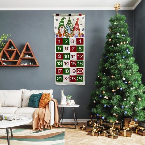 Stoff-Adventskalender 2025 zum Befüllen, wiederverwendbarer Adventskalender mit 24 Stoffbeuteln, hängender Weihnachtskalender zur Dekoration (1/5)