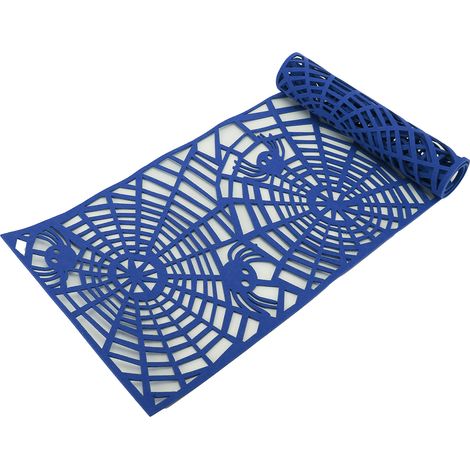 Nappe rectangulaire ajourée, chemin de table pour mariage et décoration intérieure, bleu foncé (1/5)