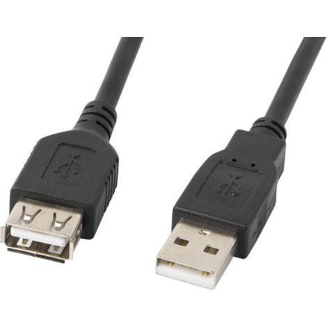 Cable de extensión USB 2.0 Lanberg AM-AF de 0,7 m, color negro