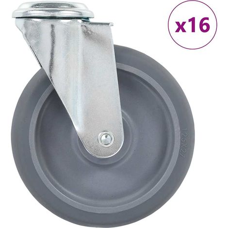 vidaXL 16 pcs Bolt Hole Swivel Casters 125 mm (1/5)
