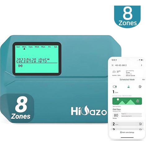 Programmateur arrosage 8 voies WiFi Intelligent,contrôleur de système d'irrigation,surveillance application mémoire HIOAZO HO-SC-8W