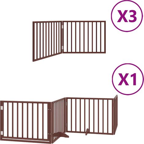 Maison Exclusive - Cancello Cani Porta Pieghevole Marrone 10 Pannelli 800cm Pioppo