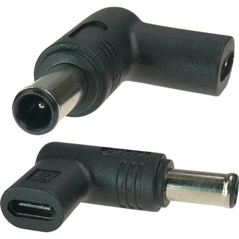 Adaptateur USB-C pour alimenter un ordinateur portable doté d'une prise jack 6,4 x 4,4 mm. (1/5)