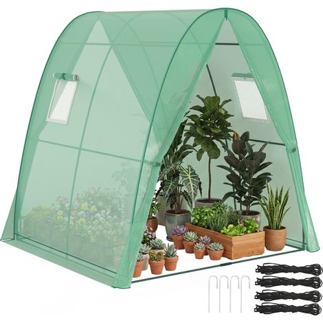 Outsunny Portable Greenhouse Gardening Plant Hot House with 2 Doors, Green