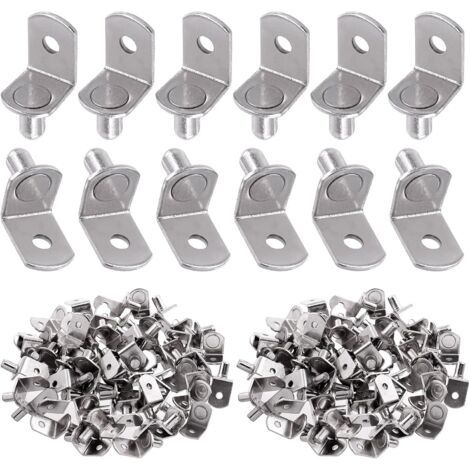 Lot de 60 chevilles d'étagère en L de 5 mm avec trous, supports d'angle en L, pour meubles, armoires et bibliothèques
