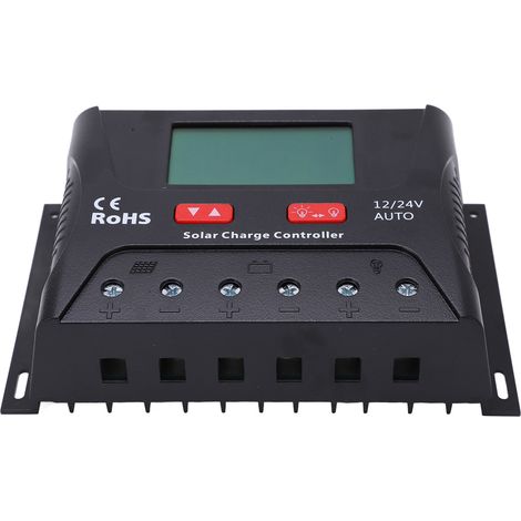 PWM-Solarladeregler mit LED-Anzeige, USB-Anschluss, 30 A, 12 V/24 V für Batterie