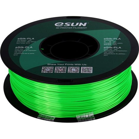 eSUN PLA-Silk Filament, 1.75mm, 1000g eSUN PLA-Silk Filament 1.75mm 1000g Green
