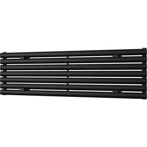 Omeara Axis - Black Horizontal Radiator H406mm x W1400mm Single Panel (1/3)