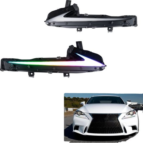 Luz diurna LED, 12 V, RGB, Plug and Play, para Lexus IS250 IS200t IS350 ISF IS300 (2014-2016), resistente al agua. (1/5)