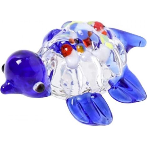 1 Figurine tortue en verre soufflé main, décoration intérieur, objet collection, pour salon bureau jardin (1/5)
