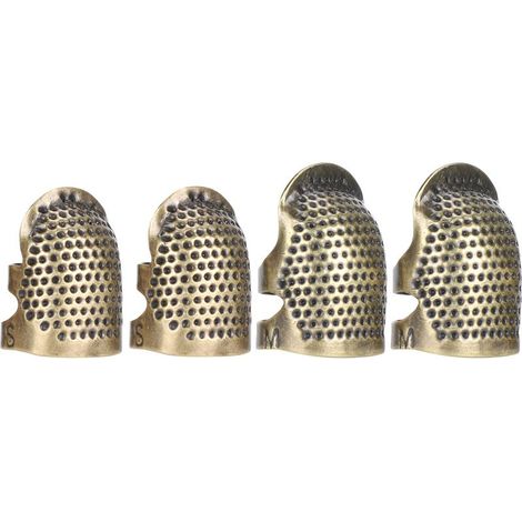 Bague de couture en laiton, dé à coudre ajustable antidérapant pour pouce et index, protection doigt (015, taille M) (1/5)
