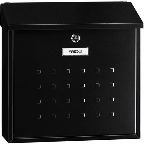 ARREGUI Premium Maxi E5614 Cassetta Postale Individuale in Acciaio, Di Grandi Dimensioni, Cassetta della Posta da Parete, Dimensione L (Riviste e Buste C4), Facile da Montare, Nero (1/4)