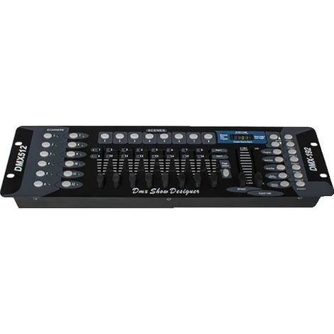 Controlador DMX, 192 canales, escenas programables, consola 192, enchufe europeo. (1/2)