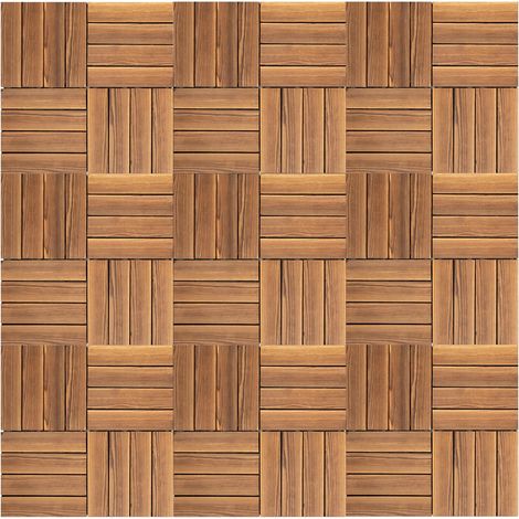 TERRASSENFLIESE 36 Stück 30,5 x 30,5 cm Massivholz, Garten, Balkon, Außenboden, Dekor