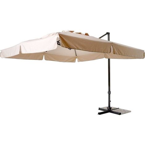 Sombrilla Rectangular RIMINI 3x4m color crudo con palo retráctil descentralizado
