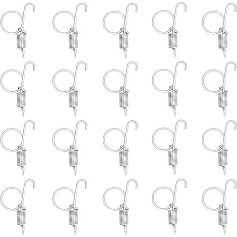 Ulisem 20 Stück Käfigtürverschluss, Fingerfeder, Metall-Schnappverschlusshaken, multifunktionaler Käfigtürkarabiner für Käfigtüren (1/4)