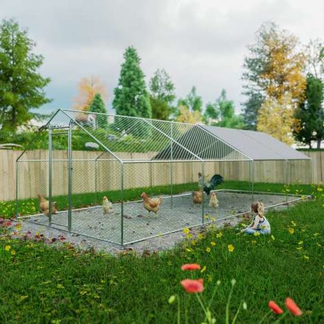 PawHaven Chicken Pet Run Cage Walk In Coop Kennel Rabbit Dog Puppy Poultry Hen Animal Hutch House Enclosure Playpen Outdoor Shade Running 3X8X2M (1/5)