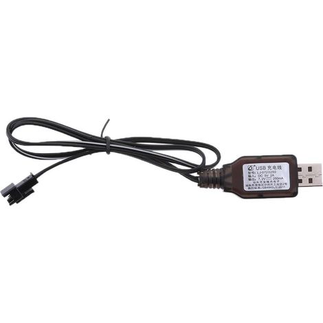 Câble De Chargement De Batterie NI-MH/NI-Cd, Prise USB Vers SM-2P 7.2V, Pour Jouets De Drones RC (1/5)
