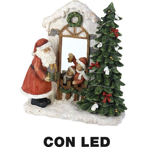 Carillon in Resina babbo natale con Led rosso cm 22x9,5xh22,5 (1/2)