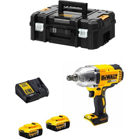 Dewalt – Clé à chocs 18V – Couple 950Nm – 3 vitesses – 2 batteries 5.0Ah – Moteur réfrigéré par ventilateur – Éclairage LED