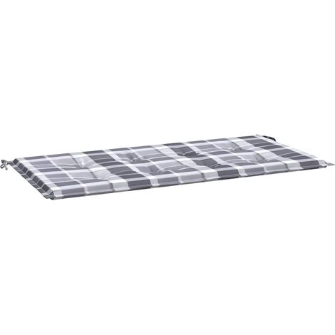 Maison Exclusive - Gartenbank-Auflage Grau Karomuster 120x50x4 cm