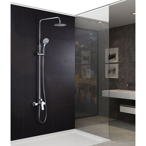 Columna de ducha de diseño extensible y moderno con un acabado cromado Luxor de Imex (1/5)