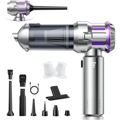 Aspirateur à Main, 25000Pa Aspirateur Voiture avec Vidage Automatique 1 Touche, 4-en-1 Aspirateur sans Fil avec Moteur sans Balai, 3 Niveaux, Idéal pour les Poils D'animaux, Voiture, Maison (1/5)