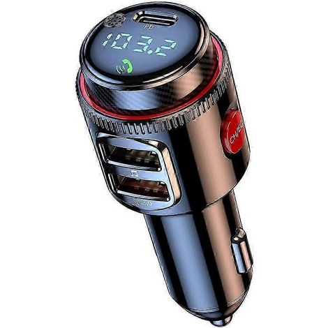 Adaptateur Bluetooth pour voiture, transmetteur FM sans fil, chargeur rapide double, autoradio allume-cigare, lecteur MP3, son HiFi avec basses profondes (1/5)