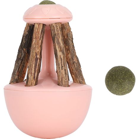 Jouet pour Chat - Générique - Modèle Rose - Balle à l'herbe à chat en ABS, 11cm, Anti-tartre et Réducteur de Stress (1/5)