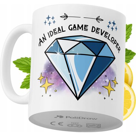Mug humoristique pour développeur de jeux vidéo, avec un texte amusant et un design graphique original. Idéal pour les anniversaires, les fêtes et les occasions spéciales. Mug premium pour la maison,  (1/5)