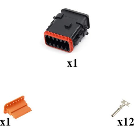 Kit Connecteur DT series Male 12 Voies CE13 Noir