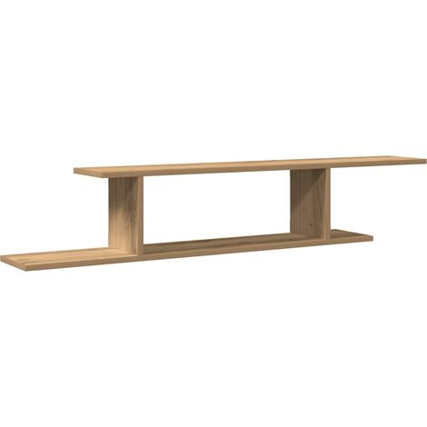 Estante de pared de TV madera roble artesanal 125x18x23 cm vidaXL
