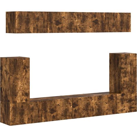 Maison Exclusive - Conjunto de mueble de TV 5 pcs Roble ahumado