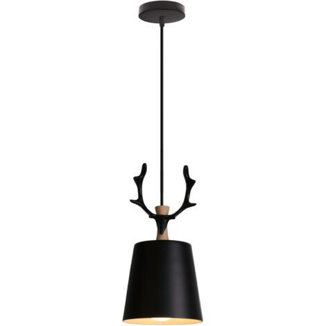 Lustre En Forme De Cerf - Suspension En Fer Avec Douille E27 - Pour Salon Cuisine Couloir Salle À Manger - 1 Pièce (1/4)
