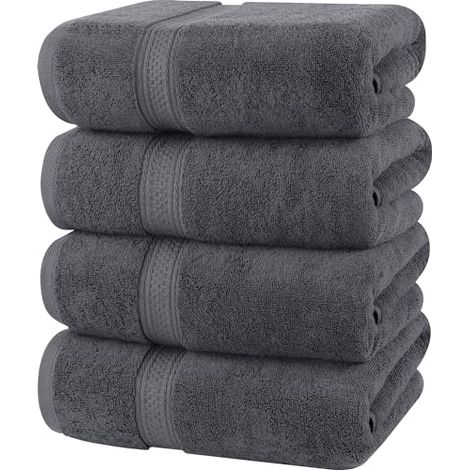 serviettes de bain (70 x 140 cm) — 100 % coton : séchage rapide, ultra-absorbantes, douces au toucher — idéales pour un usage quotidien — grises