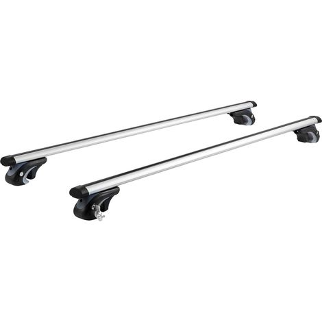 Barre transversale de toit universelle de 135,1 cm de longueur pour véhicule avec rails latéraux surélevés (1/5)