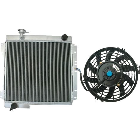 Radiador de aluminio de 62 mm, refrigeración un 30 % mejorada, construcción soldada con TIG, ajuste perfecto para Toyota Landcruiser. (1/5)