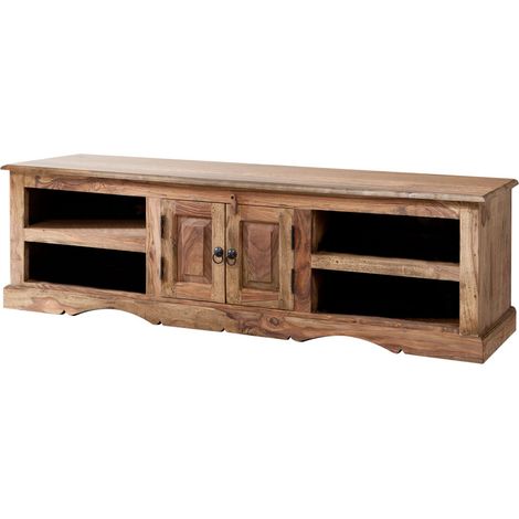 TV-Board Sheesham 150x45x45 grau geölt LEEDS 48 (1/3)