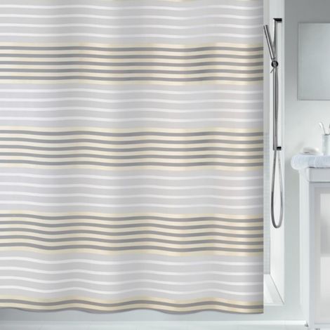 Cortina de ducha Poliéster VERSILIA 180x180cm Beige efecto metalizado Spirella