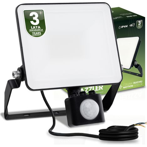 LED-Flutlicht Azzler 20W 2400lm 4000K IP44 Außen-Halogenlampe mit Bewegungsmelder, Schwarz, Lumiled (1/5)