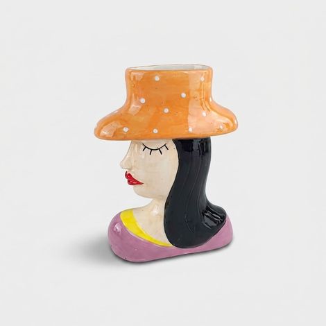 Vaso decorativo in ceramica pop art design donna Sveva Piccolo (1/2)