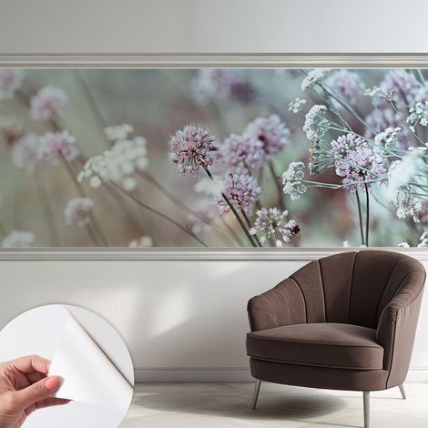 Selbstklebend Tapete - abwaschbar - Raumgestaltung Schlafzimmer Wohnzimmer Tapete Wiesenblumen 250x104 cm (1/5)
