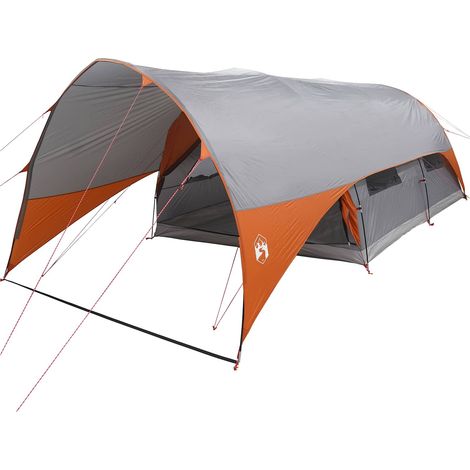vidaXL 10 personas Gris y naranja Poliéster 185T con recubrimiento PU (1/2)