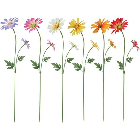 Flamingo Gartenstecker Daisy Metall 23 x 102 cm mehrfarbig Gartenstecker