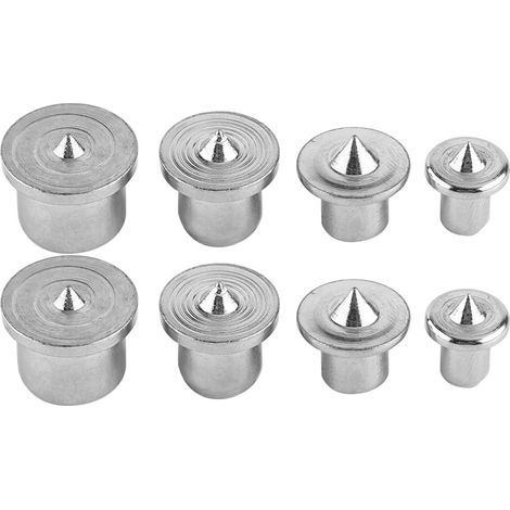 FILFEEL Centres de Chevilles de 6 Mm, 8 Mm, 10 Mm, 13 Mm, Marqueur de Points D'outil de Cheville en Bois en Acier A3, Alignement de Chevilles Creuses Solides, Lot de 8 (Creux). (1/5)