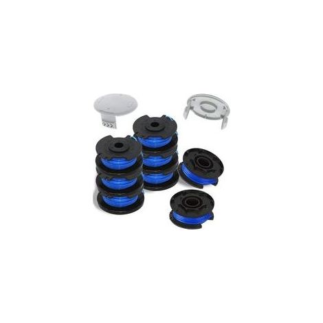 Bobines de rechange pour débroussailleuses sans fil Ryobi 18 V, 24 V et 40 V – Diamètre 1,65 mm (0,065 po), longueur 335 cm (11 pi) – 8 bobines + 2 capuchons – Modèle compatible AC14RL3A (1/5)