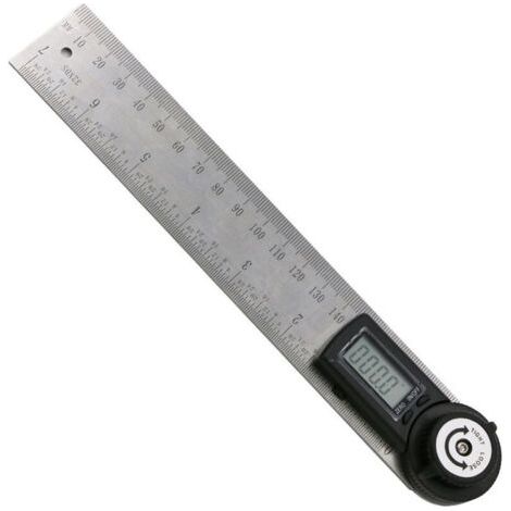 1 Pièce Règle D'angle Numérique, Rapporteur, Mesure 0-200 mm et d'Angle en Acier Inoxydable avec Maintien, Zéro et Grand Ecran LCD, Système MM/Inch, pour le Travail du Bois, Construction (1/5)