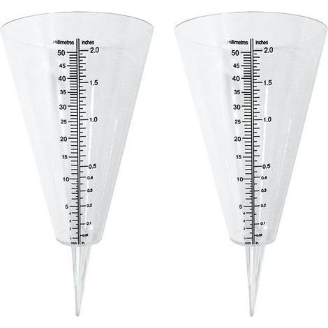 Pluviomètre Extérieur, 2 Pièces avec Double Échelle, Cône Transparent pour Mesure de Précipitations, Idéal Jardin, Balcon et Surveillance Météo (1/5)