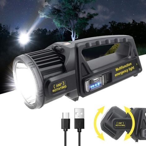 Multifunctional portable solar lantern and spotlight: high-intensity flashlight, powerful lighting — (Large size) (1/5)