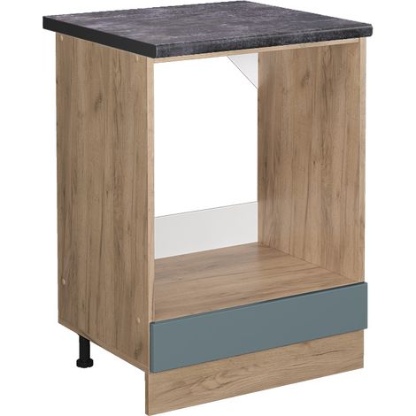 Herdumbauschrank R-Line, Blau-Grau, 60 cm , AP Anthrazit, Vicco